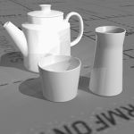 Iittala Teema tea pot, milk jug and sugar bowl. wh...