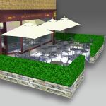 Simple box screening intended for sidewalk cafe, b...
