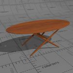 Artek Ovalette coffee table, top solid birch with ...