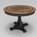 An ornate, veneered chess table from 
Laura At Su...