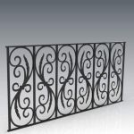Traditional style wrought iron balustrade; approx ...