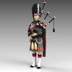 Scottish military bagpiper. Fraser 
tartan...of c...