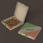 Genericcardboard pizza boxes. Note: 
the pizza mo...