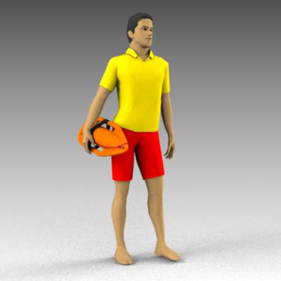 Lifeguard with bouy. 
