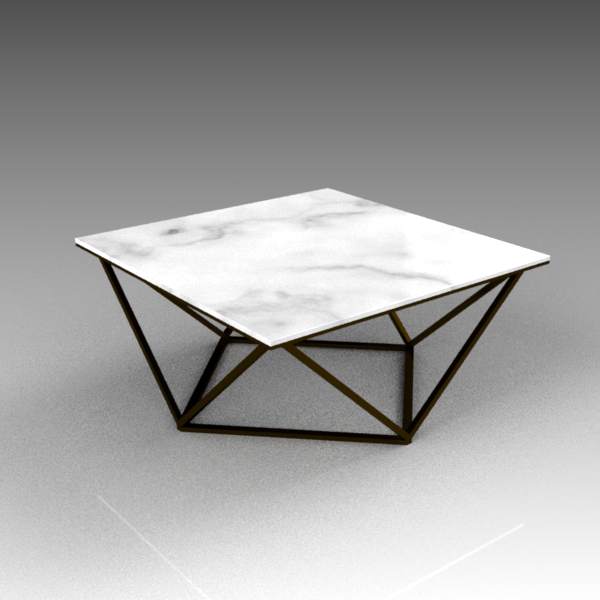 Davis marble-topped coffee table.
 36" squar.... 