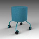 Drop footstool with castors by 
COR. it stands ap...