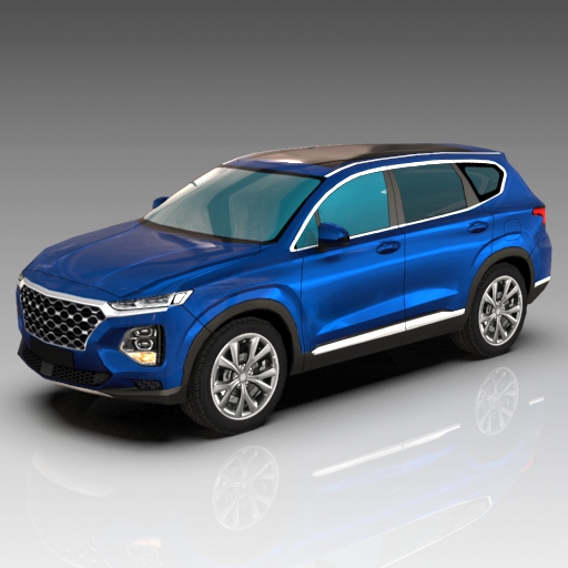 Hyundai Santa Fe Low Poly set 3D Model  FormFonts 3D Models & Textures