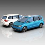 Volkswagen Sharan Low Poly Set