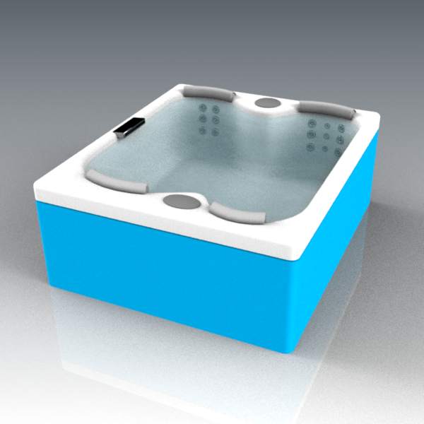 Approximately square hot tub / 
jacuzzi. It's act.... 