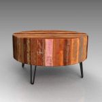 Airville reclaimed solid wood round 
coffee table...