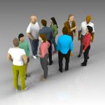 Very low poly group of people for 
mass-populatio...