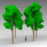 A selection of four low poly, 
volumetric, 
deci...