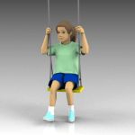 Young child on a swing. Model comes complete with ...
