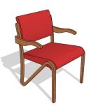 Cherry wood frame fabric uphostered seat and backi...