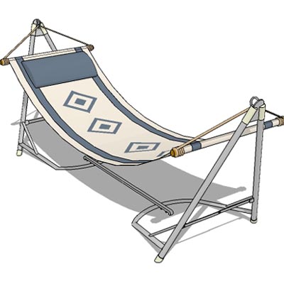 Free standing, adjustable canvas hammock. 