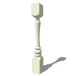 Turned timber baluster 29" high x 3.5" s...