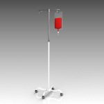 Intravenous drip stand with bag