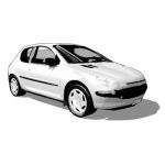 Non-photo real Peugeot 206 - for sketchy output