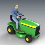 Motorized mower, includes driver.