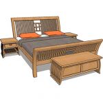 Set consist of, queen size bed frame, 2 bed side t...