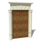 A spanish/colonial style front door with decorativ...