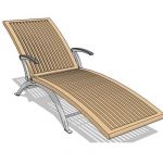 Teak with stainless steel frame, pool recliner