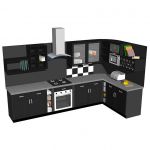 Kitchen model in modern style with many added deta...