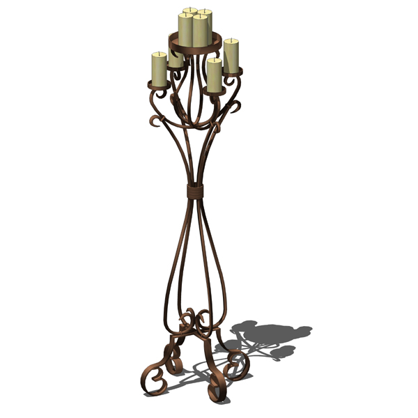 Wrought iron standing candelabra used to decorate .... 
