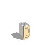 400mm wide base unit with draw,
shaker style door...