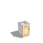 500mm wide base unit with draw,
shaker style door...