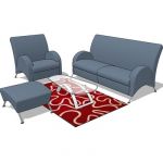 Generic sofa set c/w throw rug.
coffee table not ...