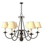 6 lamps chandelier by Hubbardton Forge. Shades can...