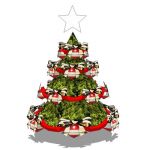 Low poly cartoon Christmas tree.