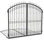 Iron gate with wrought iron decoration. They can b...