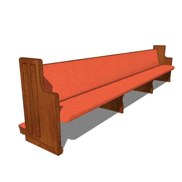 Upholstered pews. These models are part of the Chu.... 