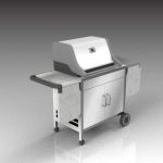 Closed cart gas barbecue
