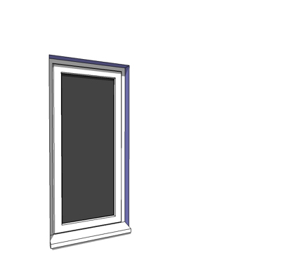 630x1350mm single casement window. 