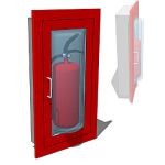 Semi-recessed extinguisher cabinet for thin walls ...