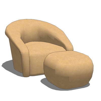 Leather mini Bernardo lounge chair and ottoman; by.... 