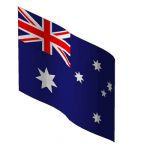 Australian flag; approx 3' /1m high