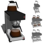 Commercial type coffeemachine in single and twin v...