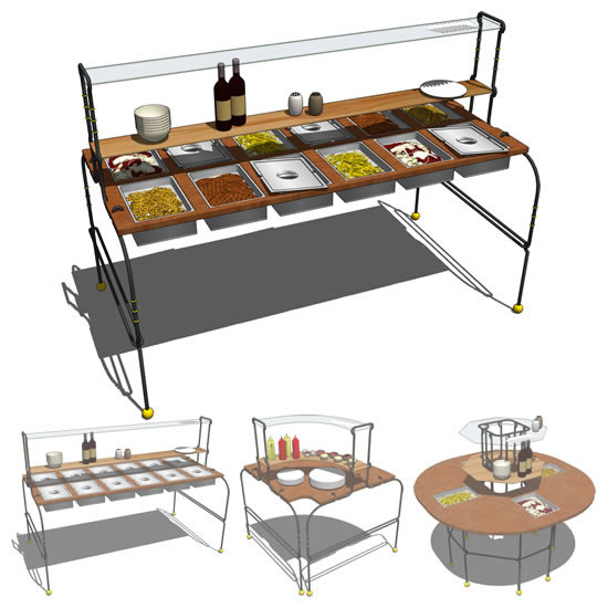 Buffet table set. Configurations include long tabl.... 