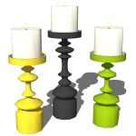 Decorative candleholders with candles. The model c...