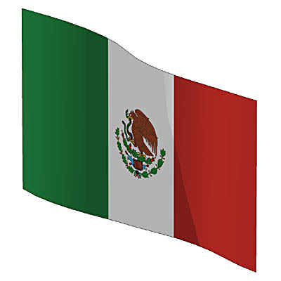 Image-mapped Mexican flag. 
