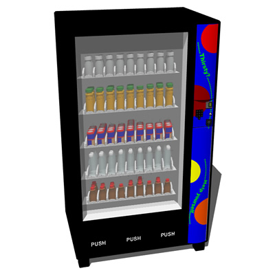 Low-poly vending machine with drinks.
Notes: 3DS .... 