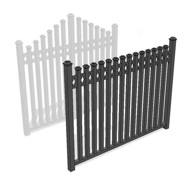 Diamond Fence Collection. Shown in Black iron. Str.... 
