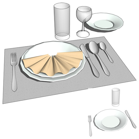 Table place settings. Fully decorated and simple v.... 