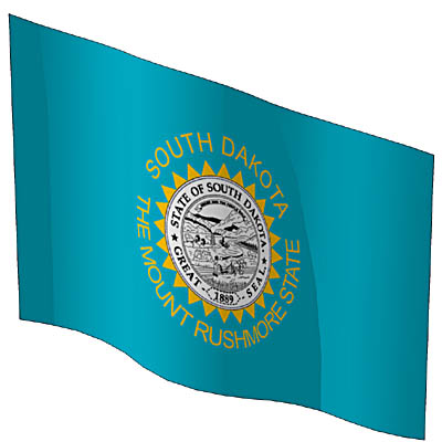 The state flags of South Carolina, South Dakota, T.... 