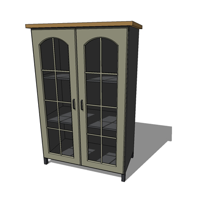 Cupboard (with glass doors). 