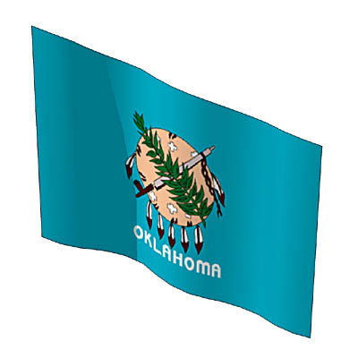 The state flags of Oklahoma, Oregon, Pennsylvania .... 